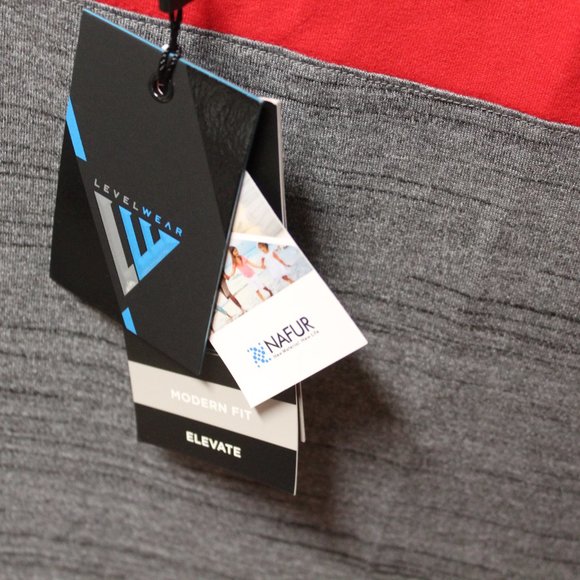 Leverwear heather grey flame red color block polo shirt Large NWT 3/$25 - Picture 5 of 13